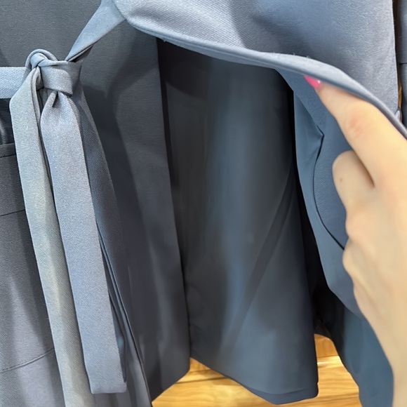 Princess Polly Blue Wrap Blazer Dress Long Sleeve Tie Waist - Picture 7 of 10